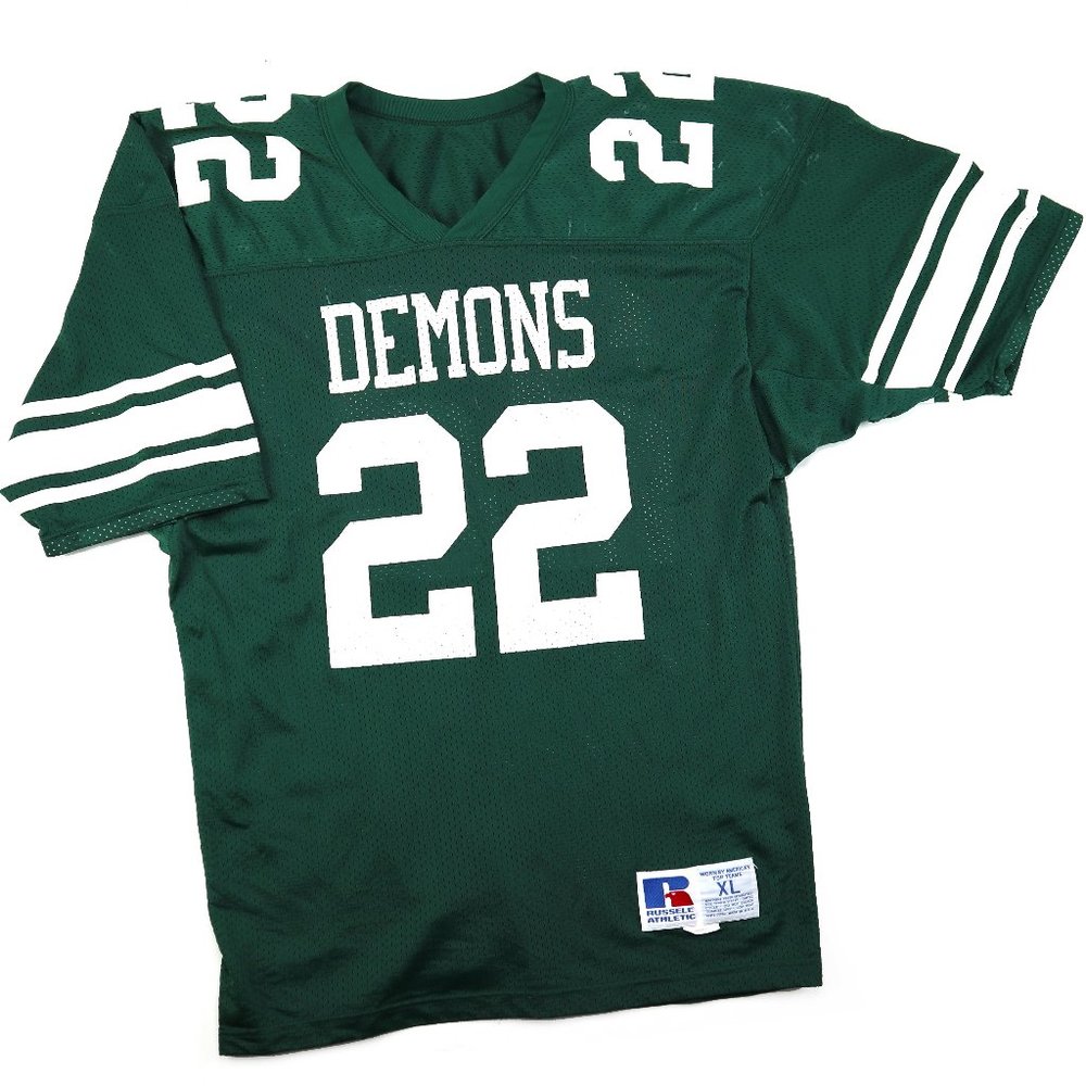 Vintage Russell #22 Green Demons Football jersey M